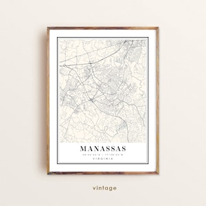 Manassas Virginia map, Manassas VA map, Manassas city map, Manassas print, Manassas poster, Manassas art, Manassas map