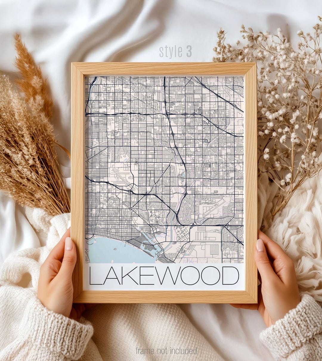 Vintage Lakewood California Map Print Archival Quality Wall Art Etsy Il Flys 