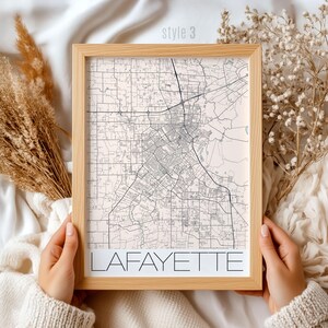 Lafayette Louisiana Map Gift - Custom City Art Print, Unique Home Decor, Cajun Style Wall Hanging, Louisiana Souvenir, Local Map Poster