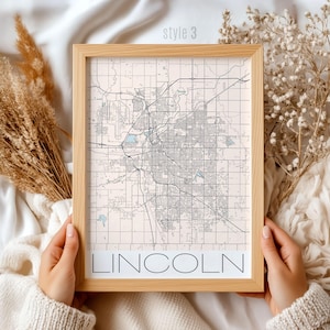Lincoln Nebraska Map Gift | Unique City Wall Art, Personalized Lincoln Décor, Nebraska State Souvenir, Travel & Home Office Decoration