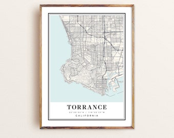 Torrance California Map Art Print: Custom City Map