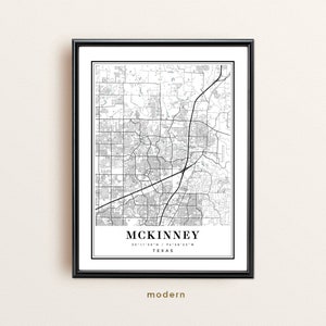 Mckinney Texas Map, Mckinney TX Map, Mckinney City Map, Mckinney Print, Mckinney Poster ...