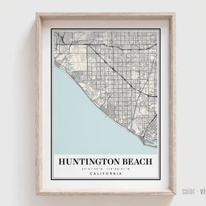Hoodedton Beach CA Karte Druck - Hoodedton Beach Kalifornien Stadt Poster - Personalisierte moderne und zeitgenössische Kunst