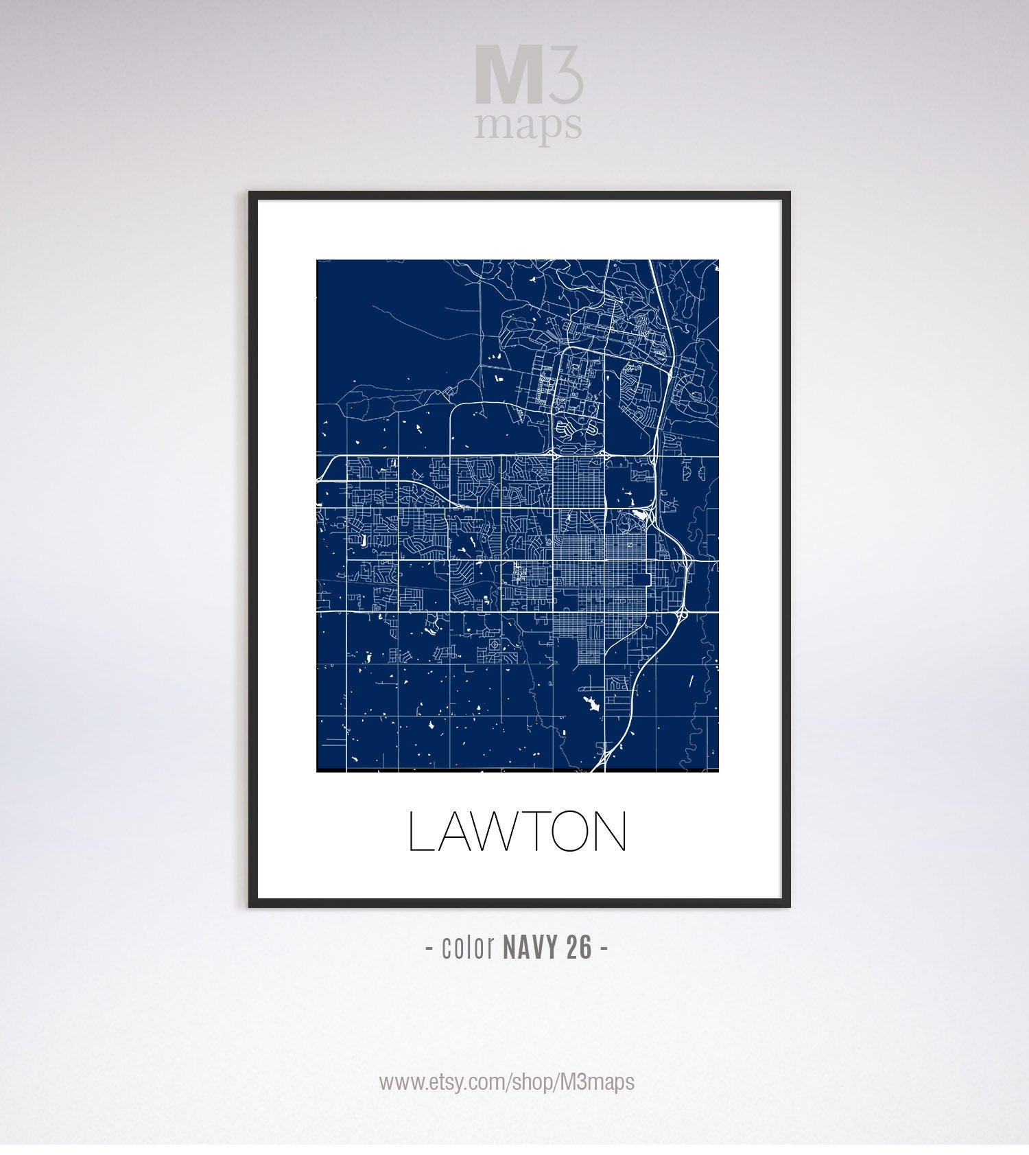 Lawton Oklahoma Lawton OK map Lawton map Lawton print Etsy