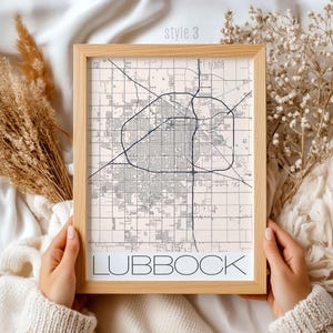 Lubbock Texas Map Print: Vintage City Wall Art for Texans