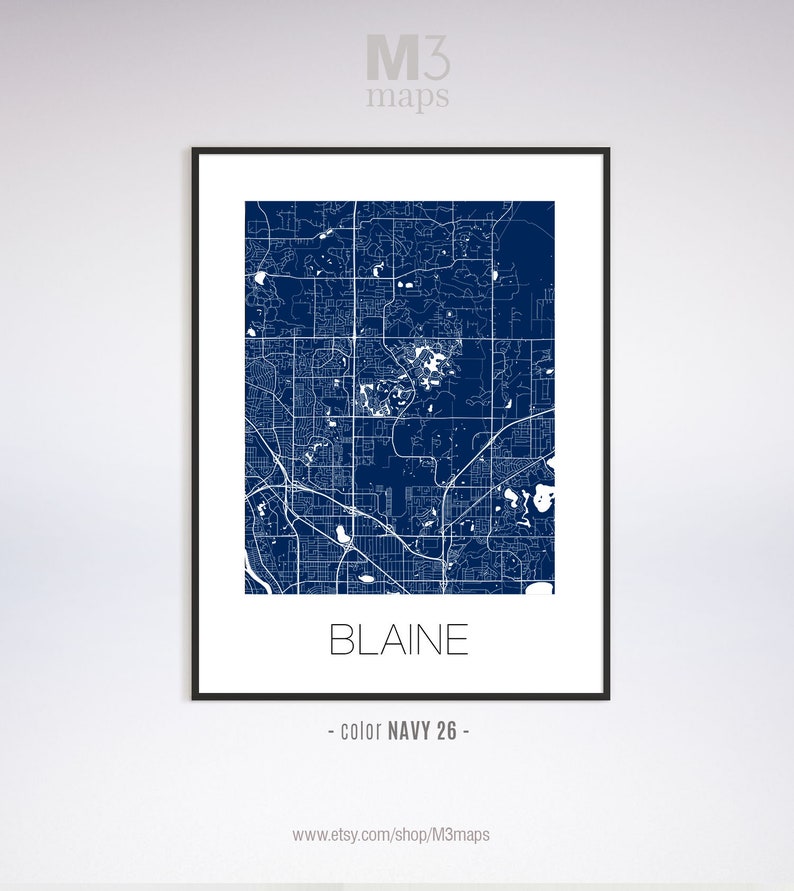 Blaine Minnesota Blaine MN Map Blaine Map Blaine Print Etsy