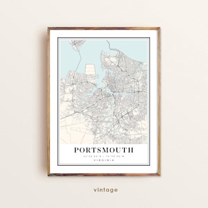 Portsmouth Virginia map, Portsmouth VA map, Portsmouth city map, Portsmouth print, Portsmouth poster, Portsmouth art, Portsmouth custom map