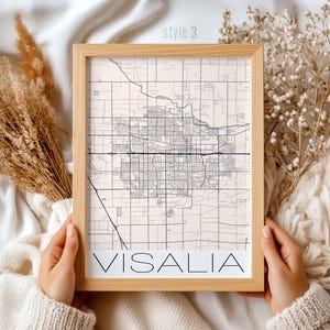 Visalia California Map Gift: Custom City Wall Art, Unique Travel Souvenir, Home Decor, Personalized California Map Print