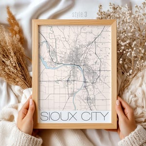 Sioux City Iowa Map Print: Vintage Style City Street Art