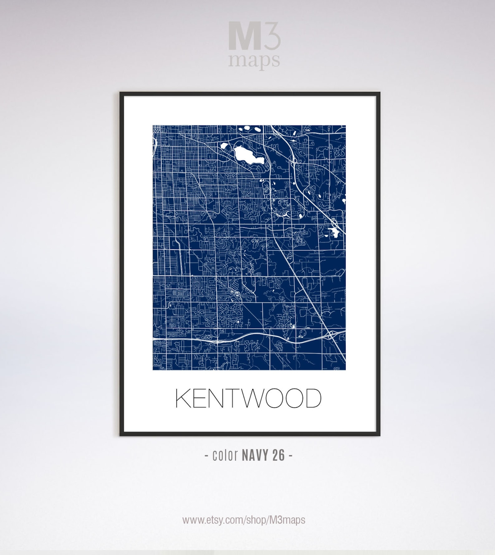 Kentwood Michigan Kentwood MI Map Kentwood Map Kentwood Etsy
