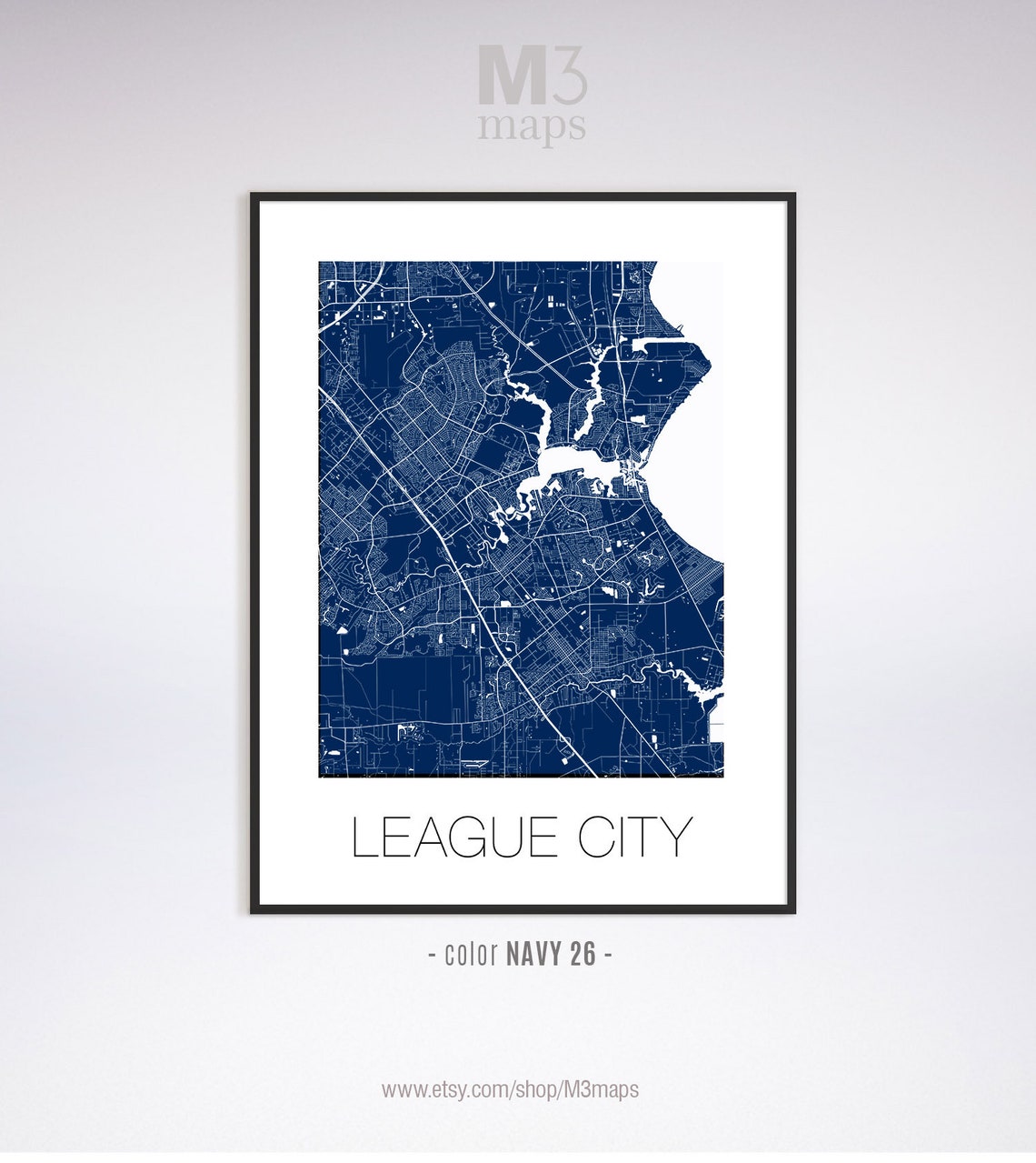 League City Texas League City TX Map League City Map League Etsy
