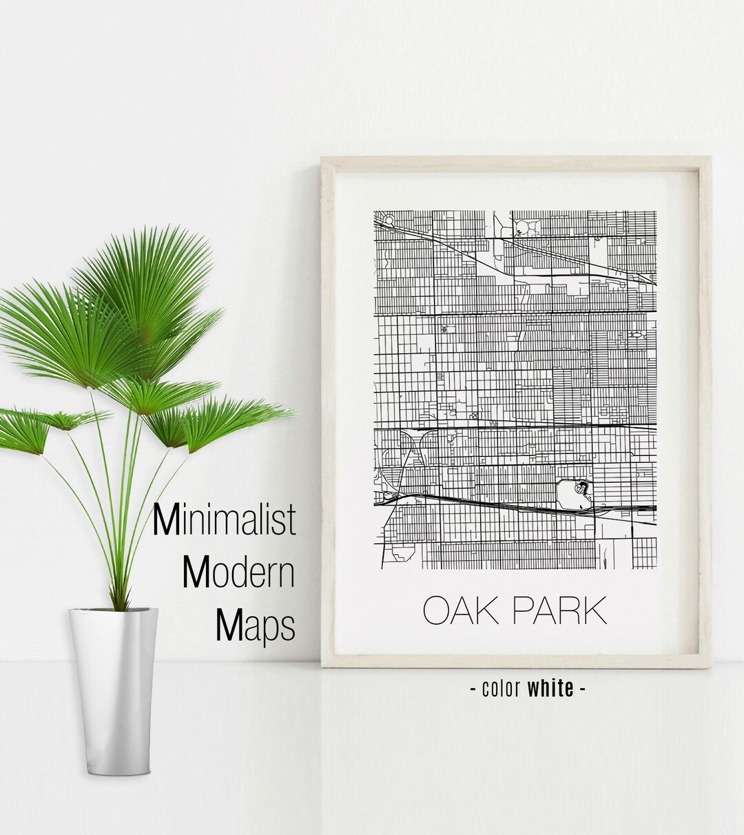 Oak Park Illinois, Oak Park IL Map, Oak Park Map, Oak Park Print, Oak