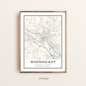 Woonsocket Rhode Island Map Art Print