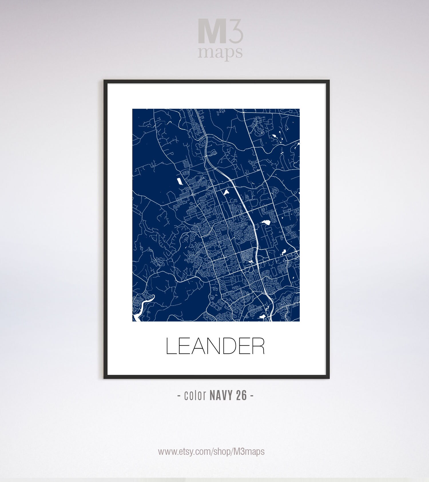 Leander Texas Leander TX map Leander map Leander print Etsy
