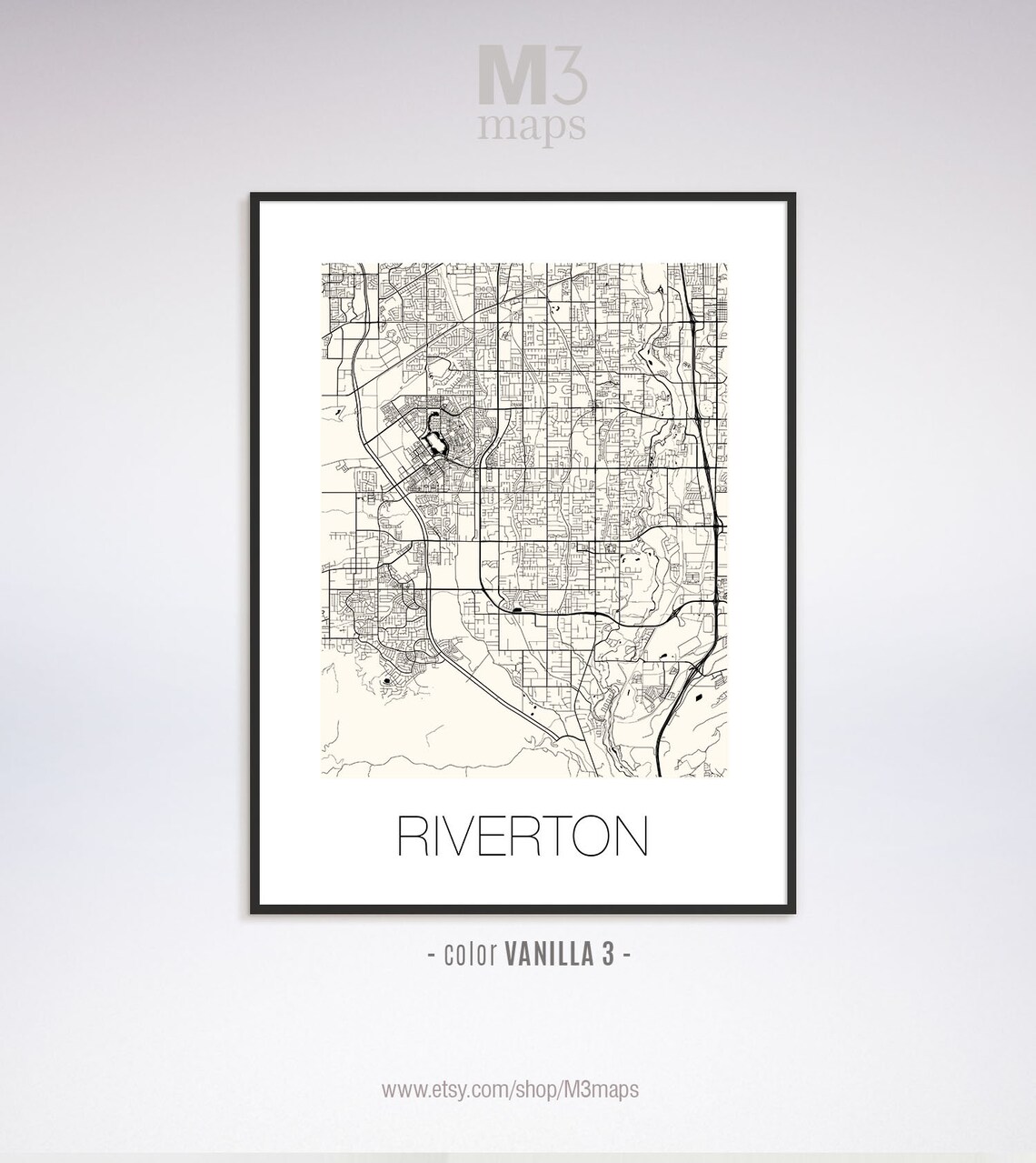 Riverton Utah Riverton UT Map Riverton Map Riverton Print Etsy