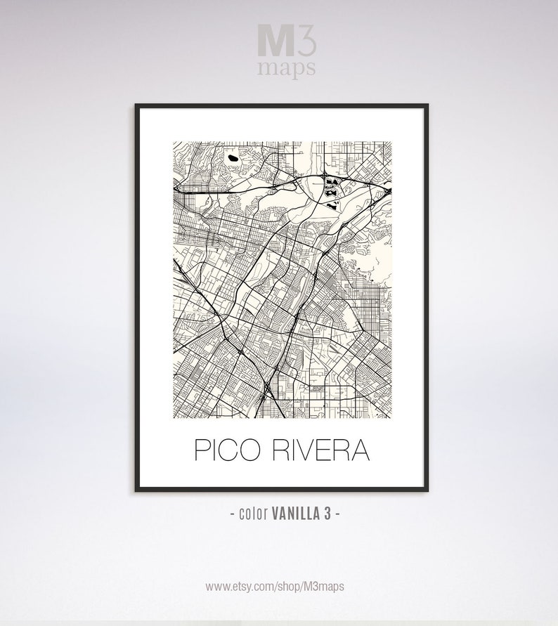 Pico Rivera California Pico Rivera CA Map Pico Rivera Map Etsy