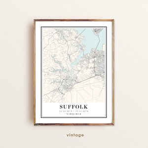Suffolk Virginia map, Suffolk VA map, Suffolk city map, Suffolk print, Suffolk poster, Suffolk art, Suffolk map, Custom city map