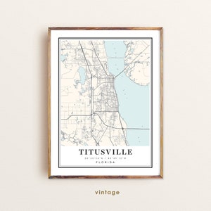 Mappa di Titusville, Florida, mappa di Titusville, FL, mappa della città di Titusville, stampa di Titusville, poster di Titusville, arte di Titusville, mappa di Titusville