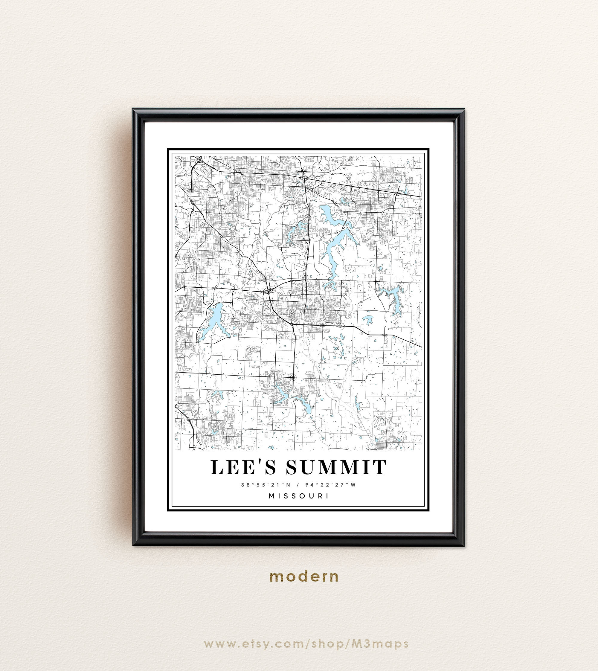 Map Of Lee S Summit Mo Lee's Summit Missouri Map Lee's Summit Mo Map | Etsy Uk