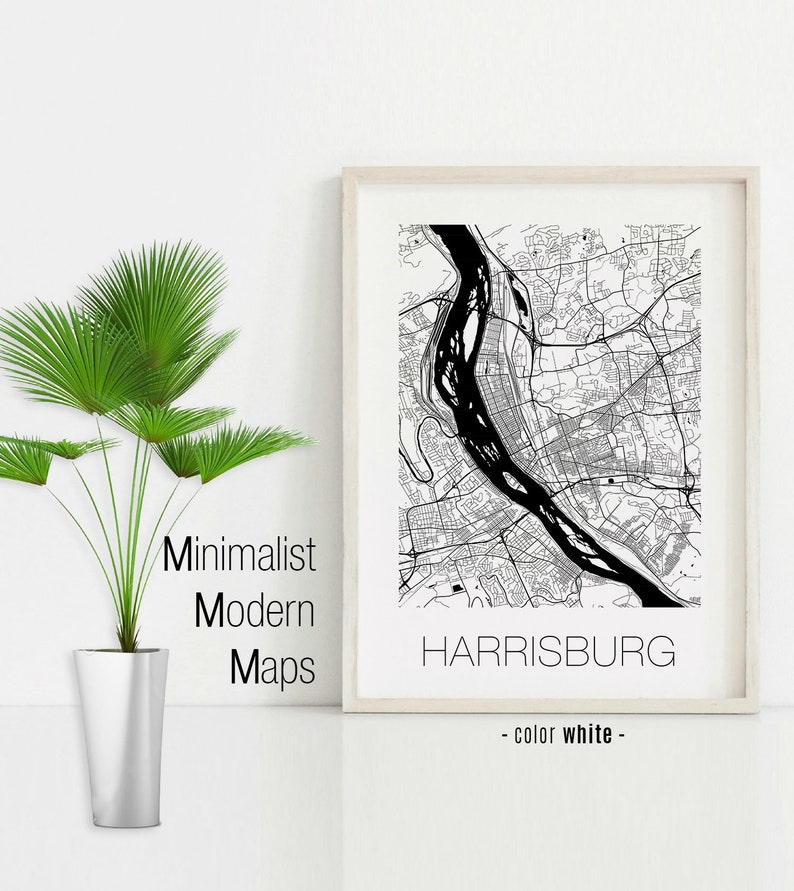 Harrisburg Pennsylvania Harrisburg map Harrisburg print Harrisburg poster Harrisburg wall art Black and White Map Harrisburg PA map