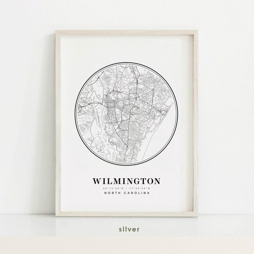 Wilmington North Carolina Skyline Art Print Poster NC Item Etsy