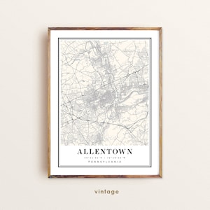 Allentown Pennsylvania map, Allentown PA map, Allentown city map, Allentown print, Allentown poster, Allentown art, Allentown map,Custom map