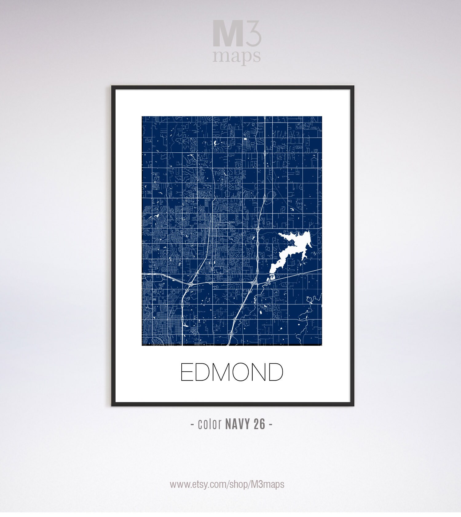 Edmond Oklahoma Edmond OK Map Edmond Map Edmond Print Etsy