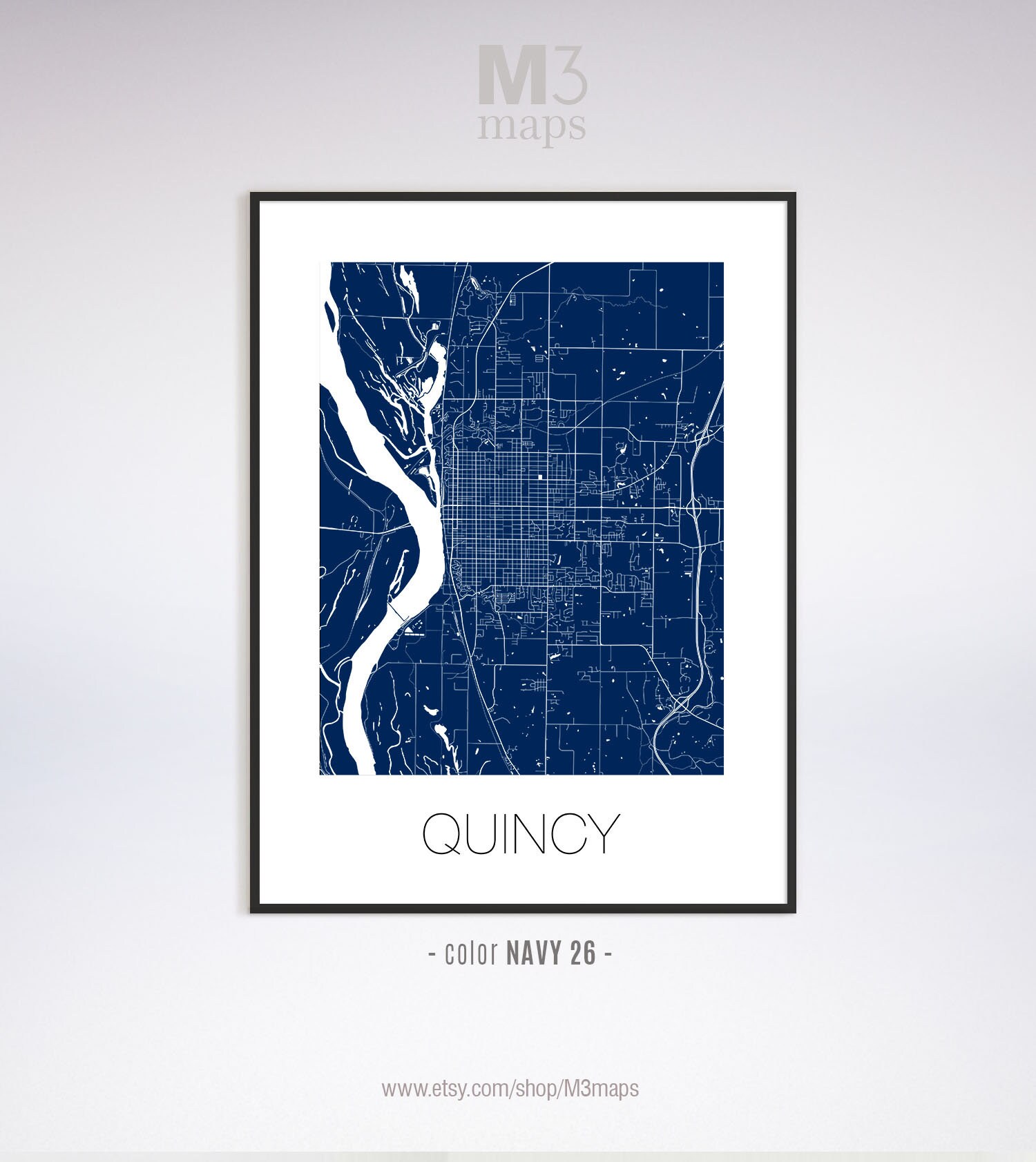 Quincy Illinois Quincy IL map Quincy map Quincy print Etsy