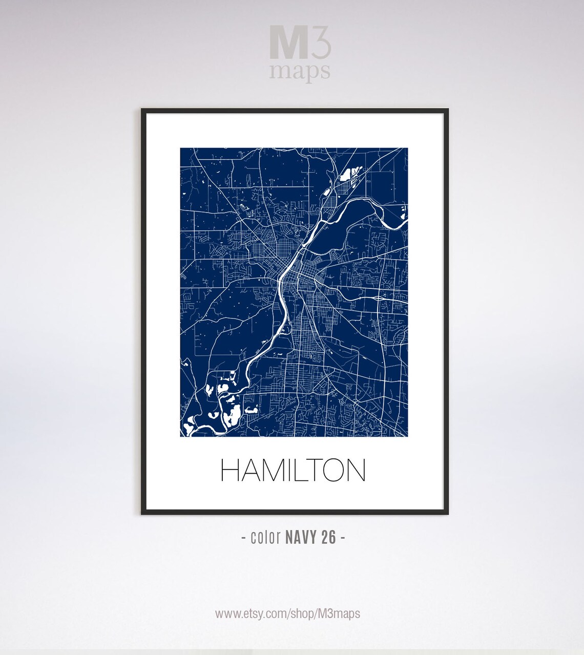Hamilton Ohio Hamilton OH Map Hamilton Map Hamilton Print Etsy