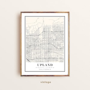 Upland California Map Art Print: Custom City Map