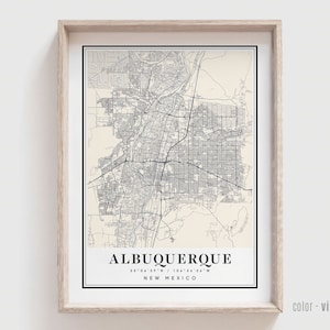 Albuquerque NM Map Print - Albuquerque New Mexico City Poster - Personalized Modern and Contemporary Art