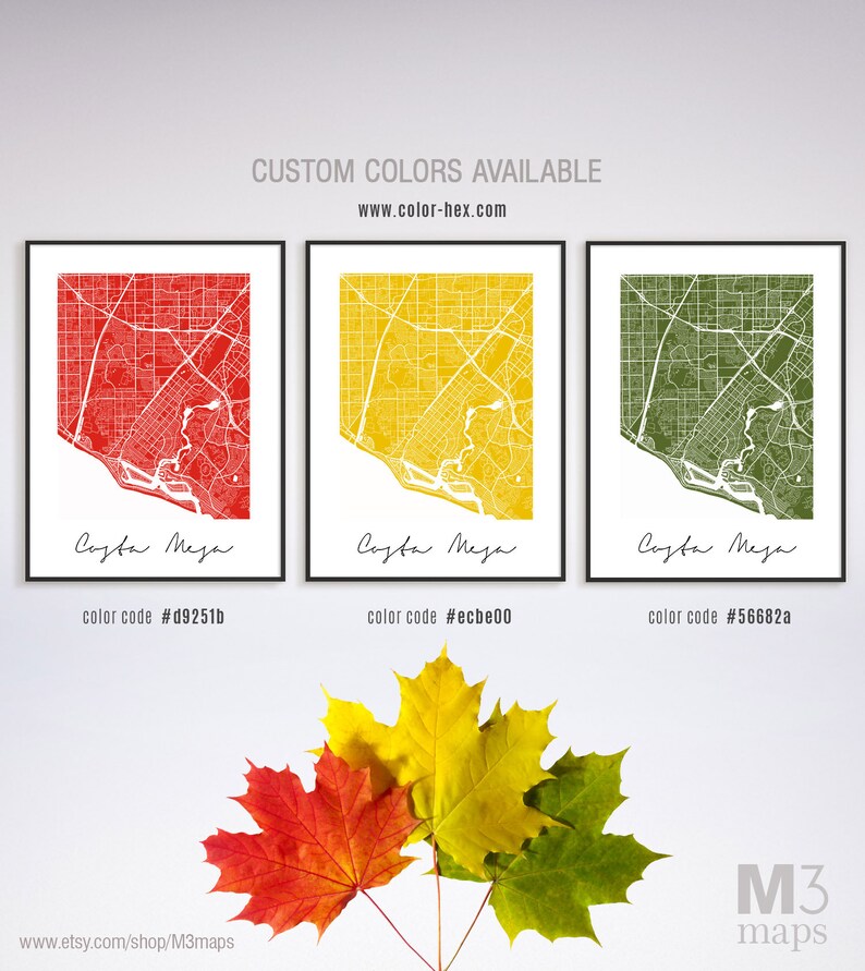 Costa Mesa Minimalist Costa Mesa Map Costa Mesa Map Print Etsy