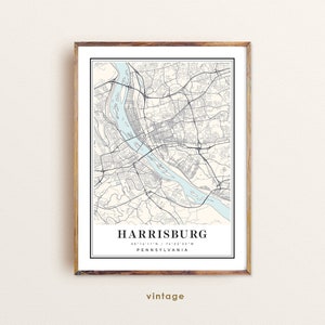 Harrisburg Pennsylvania City Map Art Print