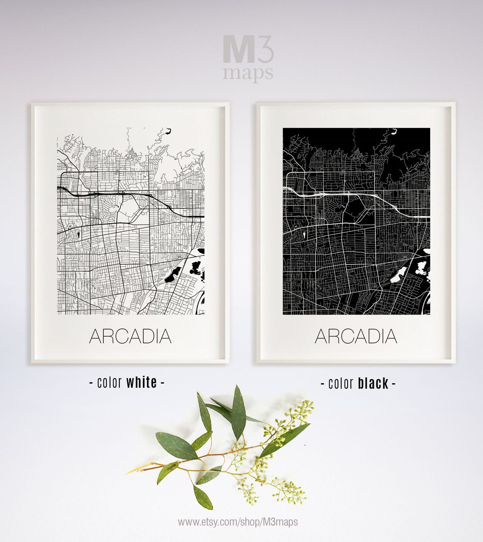 Arcadia California Arcadia CA Map Arcadia Map Arcadia Etsy
