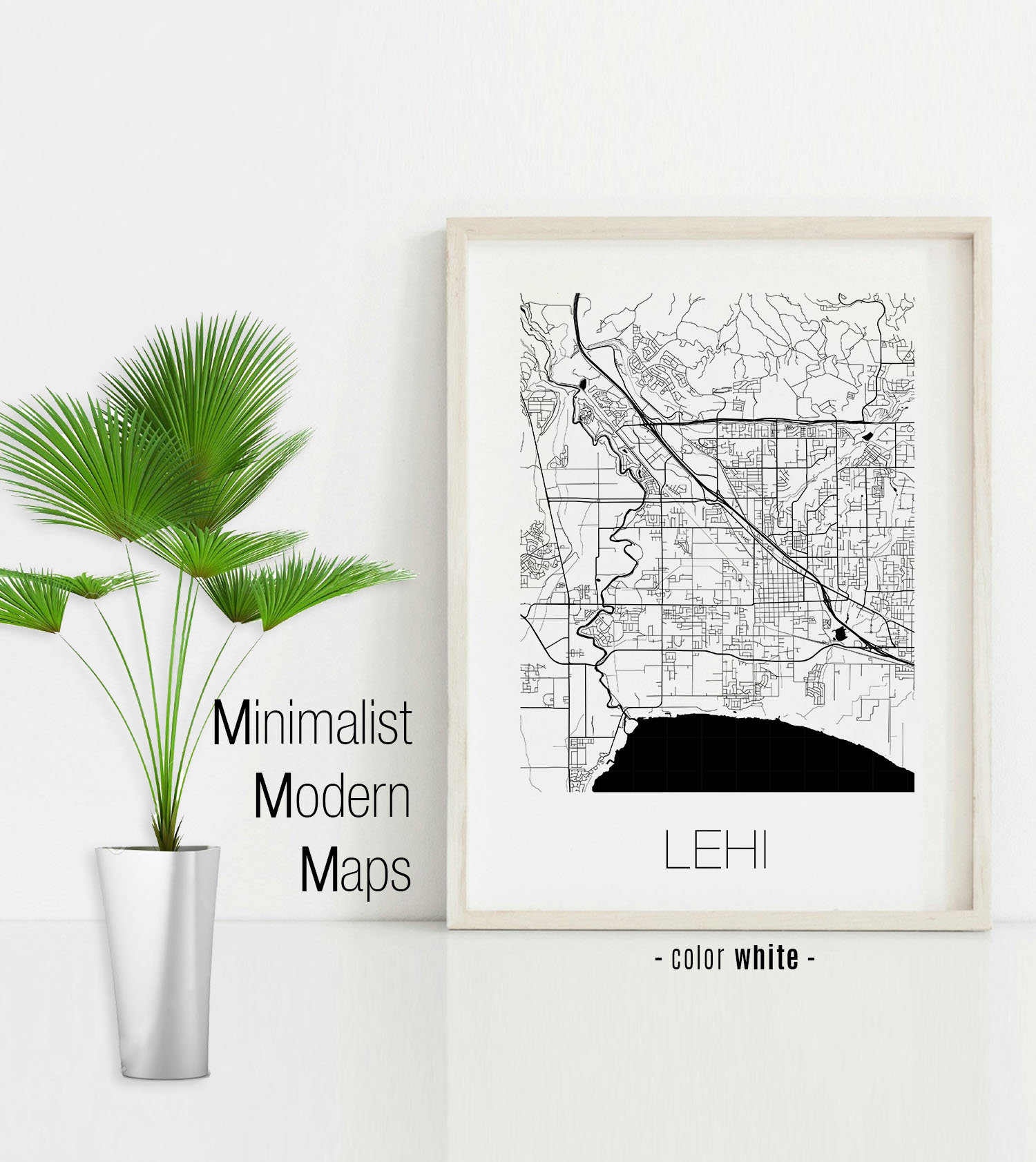 Lehi Utah Map Art Print