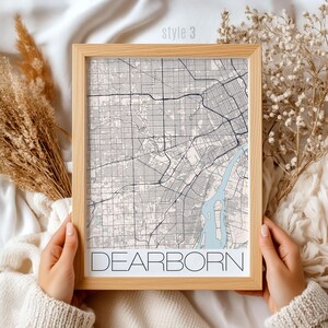 Dearborn Michigan Map Gift | Custom City Art Print, Unique Neighborhood Wall Decor, Perfect Souvenir & Local Home Decoration