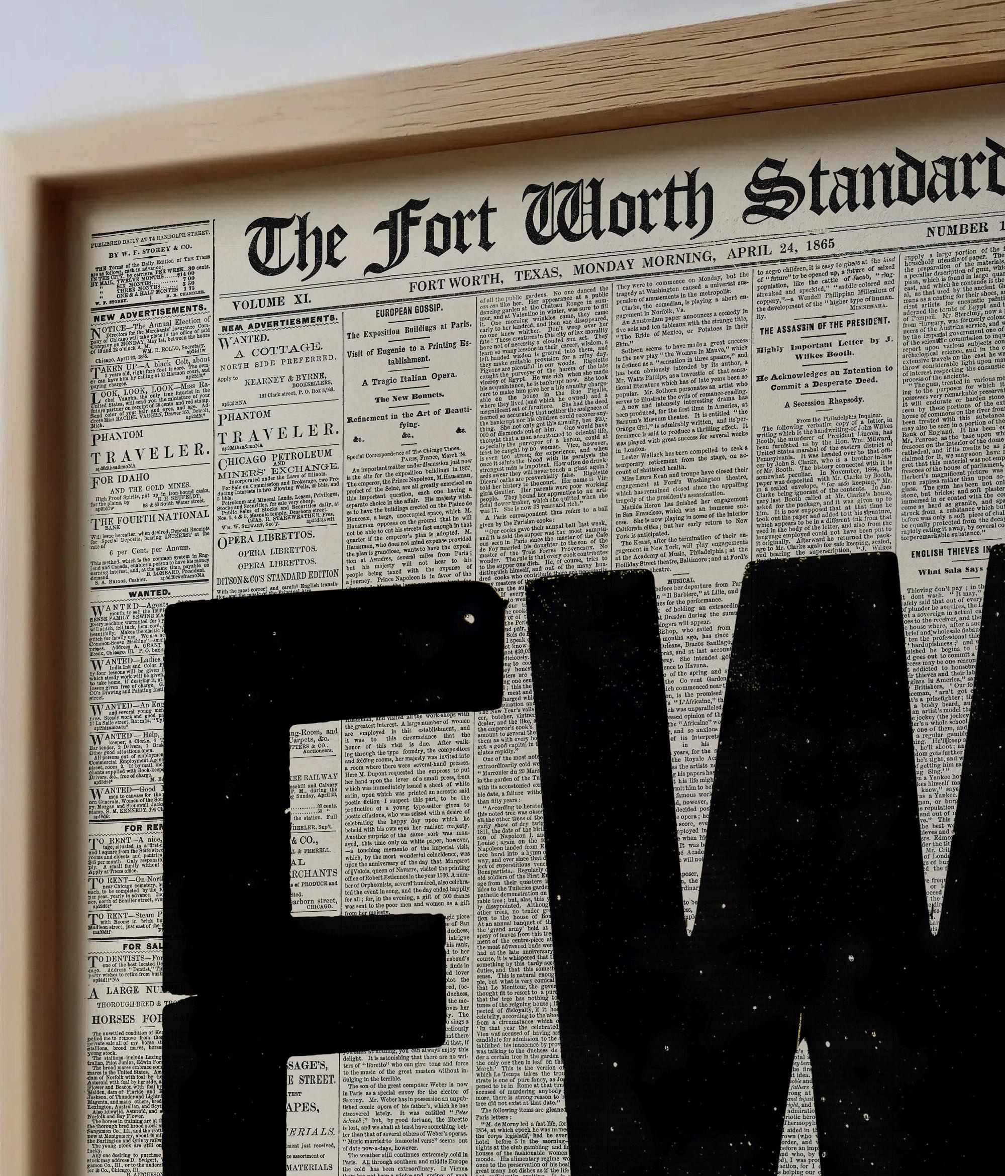 Fort Worth Poster - Retro Newspaper City Wall Art Print - Gift for ...