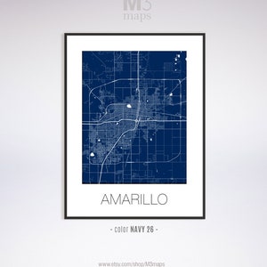 Amarillo Texas Amarillo TX Map Amarillo Map Amarillo Print - Etsy
