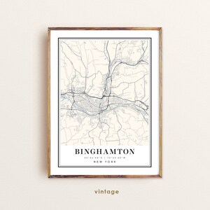 Binghamton New York map, Binghamton NY map, Binghamton city map, Binghamton print, Binghamton poster, Binghamton art, Binghamton map