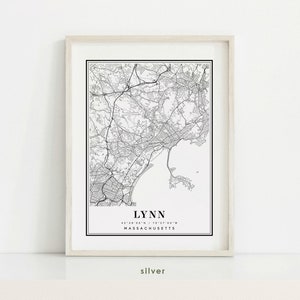 Lynn Massachusetts map, Lynn MA map, Lynn city map, Lynn print, Lynn poster, Lynn art, Lynn map, Custom city map image 3