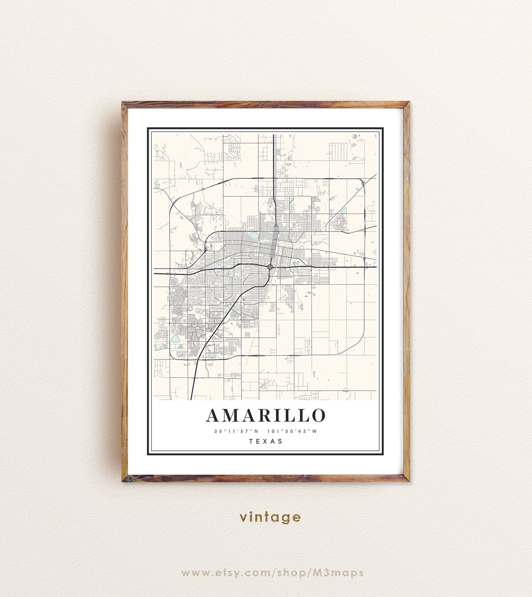 Amarillo Texas Map, Amarillo TX Map, Amarillo City Map, Amarillo Print ...