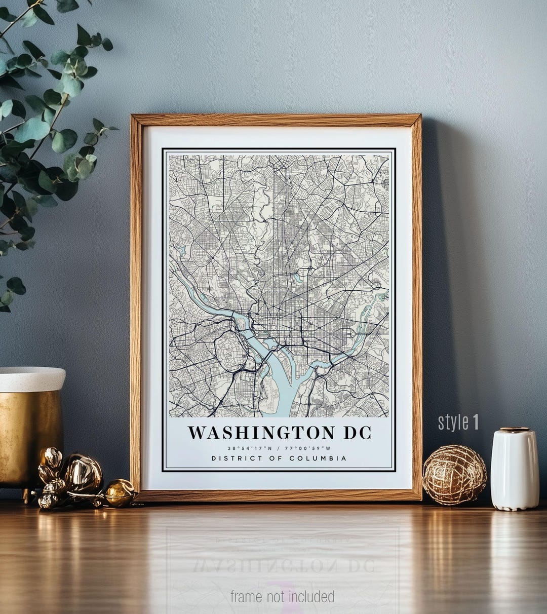 Washington DC Map Wall Art City Poster Print Decor - Etsy