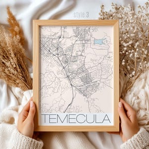 Temecula Kalifornien Karte Geschenk: Vintage Stil Wandkunst, Einzigartiges Wohnkultur, Reise Souvenir, Weinland Druck, Geburtstags- & Einweihungsgeschenk