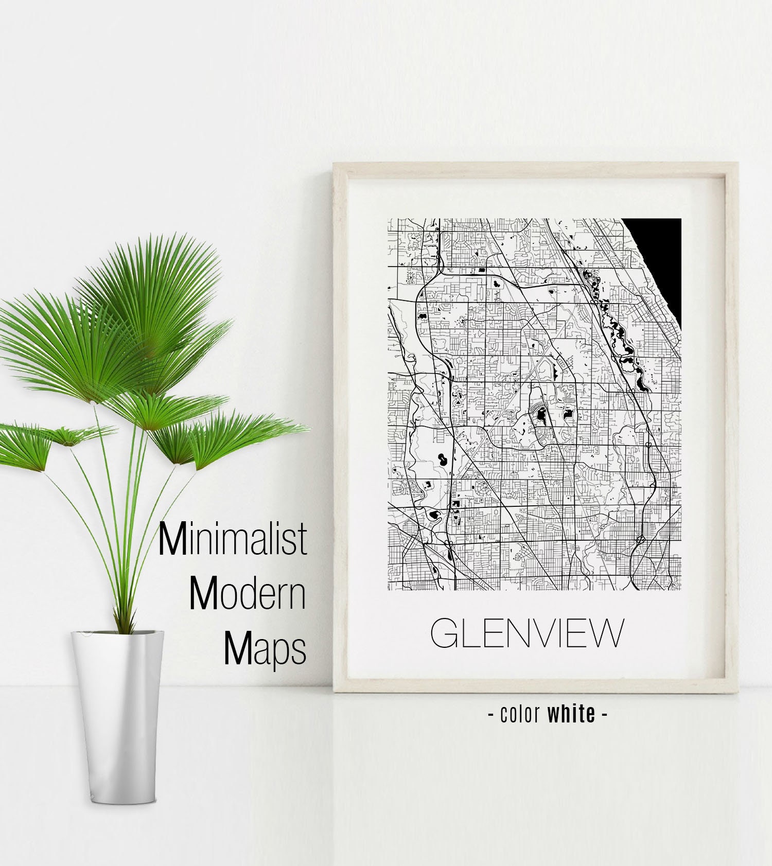 Glenview Illinois Glenview IL Map Glenview Map Glenview Etsy