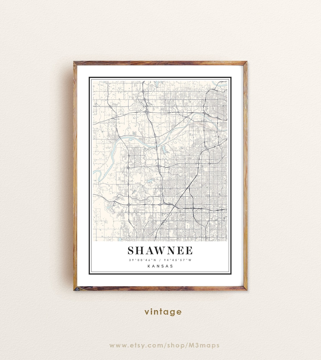 Shawnee Kansas Map, Shawnee KS Map, Shawnee City Map, Shawnee Print