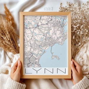 Lynn Massachusetts Map Print: Vintage Style City Wall Art