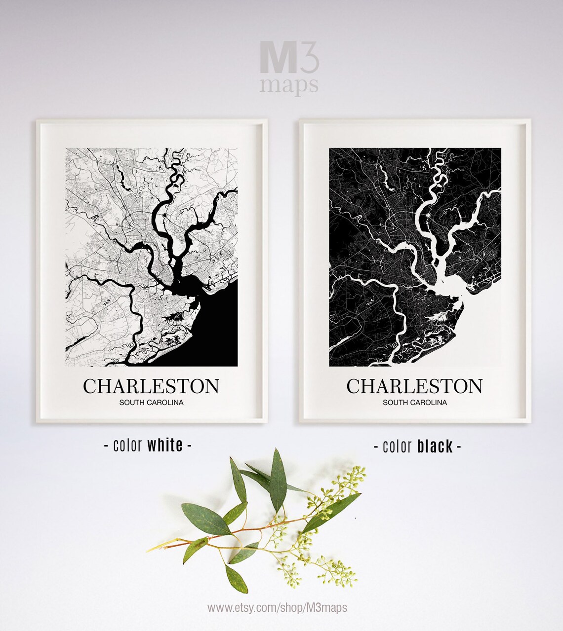 Charleston Charleston SC map Charleston modern art print | Etsy