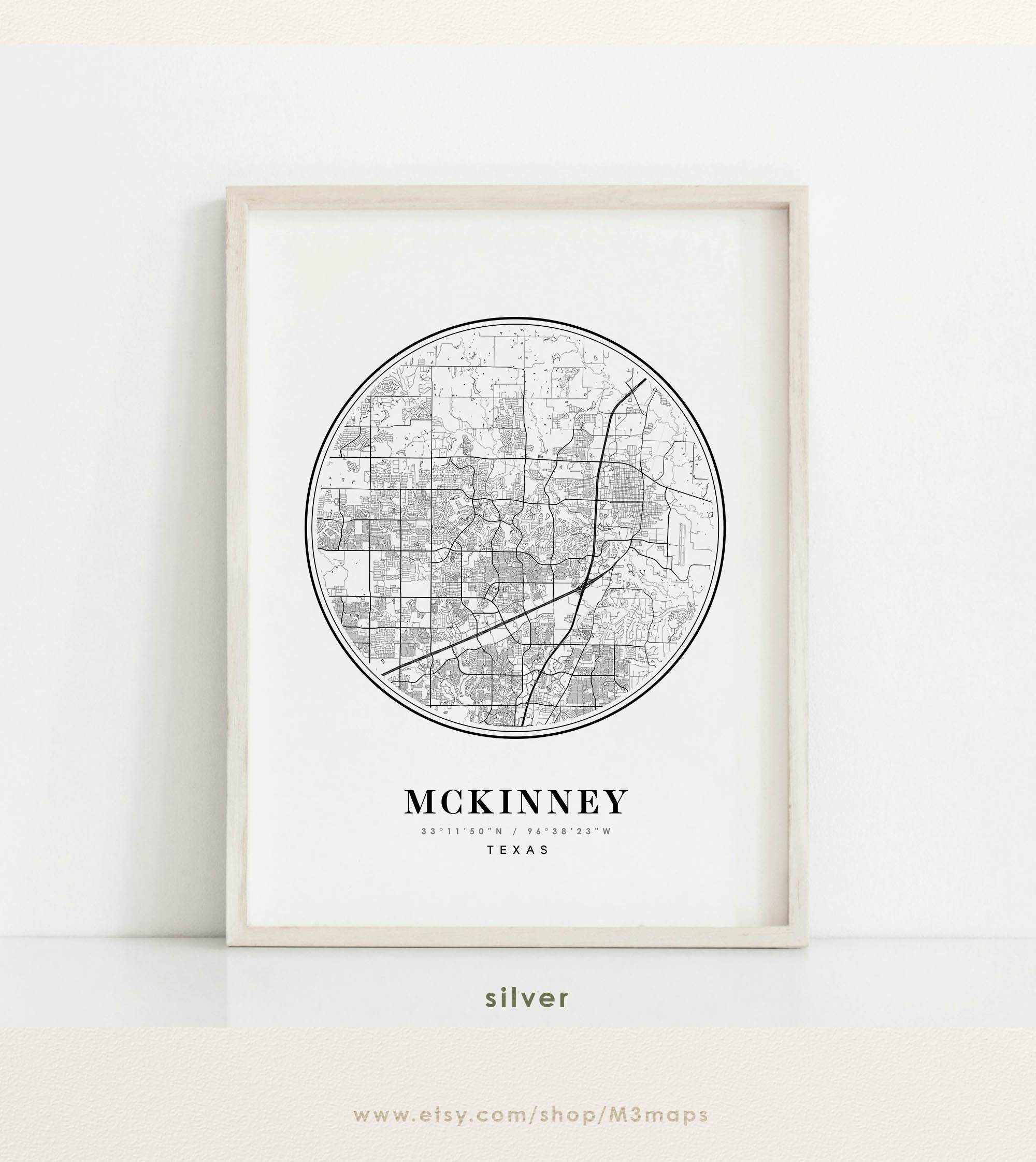 Mckinney Map Texas Mckinney TX Map Mckinney Print Mckinney - Etsy
