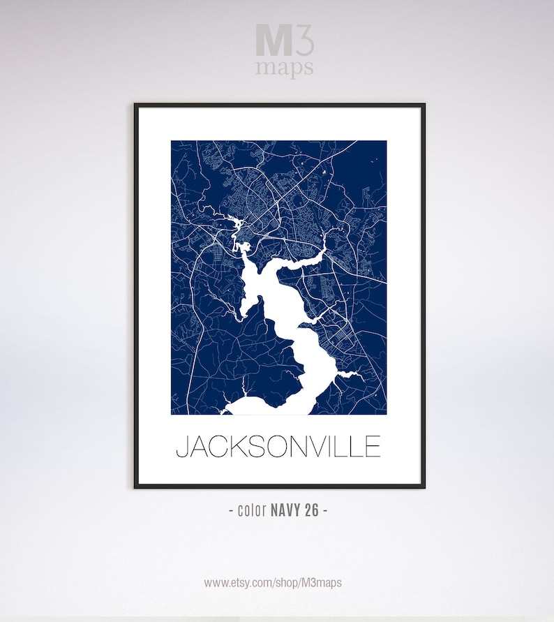 Jacksonville North Carolina Jacksonville NC Map Jacksonville Etsy
