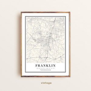 Franklin Tennessee Map Art Print: Custom City Map